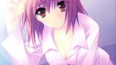 Pajamas anime girls shiki cleavage rgb