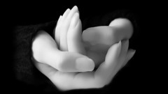 Palm hands monochrome greyscale