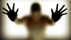 Palm hands silhouettes shape