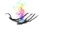 Palm smoke abstract hand colorful