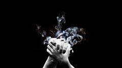 Palm smoke hands black