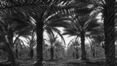 Palm Trees nature grayscale