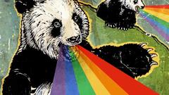 Panda bears rainbows