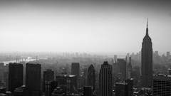 Panorama cities grayscale