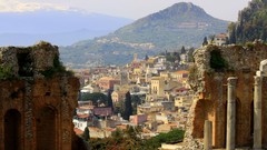 Panorama ruins Italy cities italia Taormina