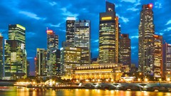 Panorama Singapore skyline cityscapes