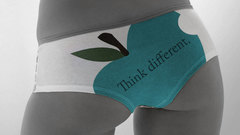 Panties apple inc selective coloring white panties