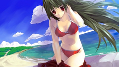 Panties bra red eyes