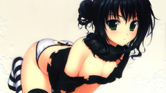 Panties cleavage nekomimi green