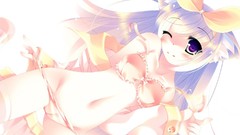 Panties white bra nekomimi