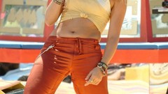 Pants orange stomach shakira
