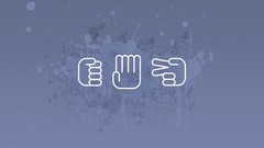 Paper minimalistic signs hands