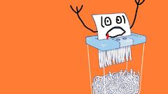 Paper orange funny shredder