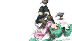 Paper Pigeons stockings scarfs hatsune miku vocaloid green hair 
