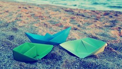 Paper surface Boats origami