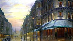 Paris cars paintings cities Robert Finale