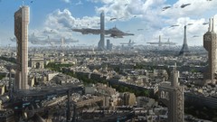 Paris cities science fiction fantasy art futuristic