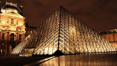 Paris cityscapes Louvre museum