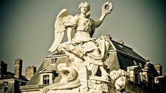 Paris France buildings angels sculptures