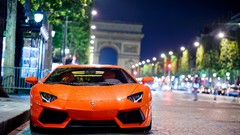 Paris France cars cities Lamborghini-Aventador