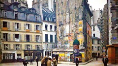 Paris France Europe vintage buildings urban streets cityscapes 