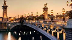 Paris France statues City Lights Bridges cities street lights