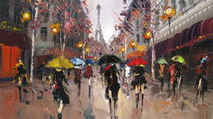 Paris paintings Umbrellas