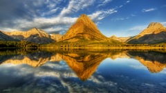Park glacier reflected National