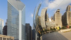 Park Skyscrapers Chicago reflections bean cities cityscapes 