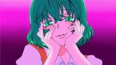 Parody faces anime girls green eyes green hair touhou kazami 