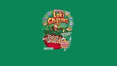 Parody funny green background cereal loki
