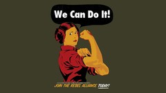 Parody propaganda minimalistic Leia Organa