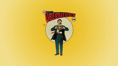 Parody superman minimalistic Friedrich Nietzsche