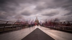 Paths buildings long exposure time lapse