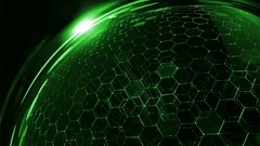 Pattern Green shining glowing hexagon