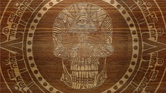 Patterns abstract Wood skulls carving digital art engraving 