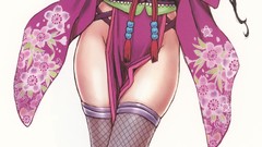 Patterns glasses dress stockings anime girls artwork yamashita 