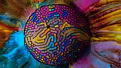 Patterns paint abstract liquid multicolor ferrofluid paintwork