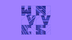 Patterns Typography wavves purple