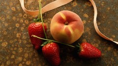 Peaches strawberries fruits