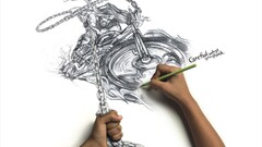 Pencils drawing artwork chains motorcycle Simple Background
