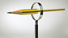 Pencils funny magnifying glass Photo manipulation