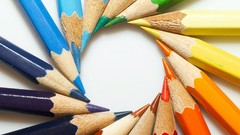 Pencils white background colors multicolor