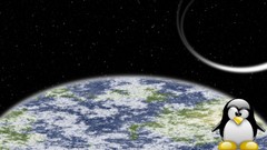 Penguins Earth Linux outer space