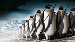 Penguins humor Army digital art Animals weapon