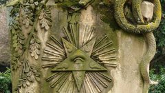 Pentagram snakes tombstones