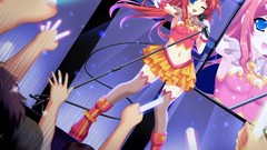 Performance singing microphones anime girls blue eyes redheads 