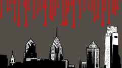 Philadelphia cityscapes drip skylines stencil Philly