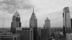 Philadelphia cityscapes grayscale skylines