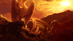 Phoenix sunset Mountains Dragons